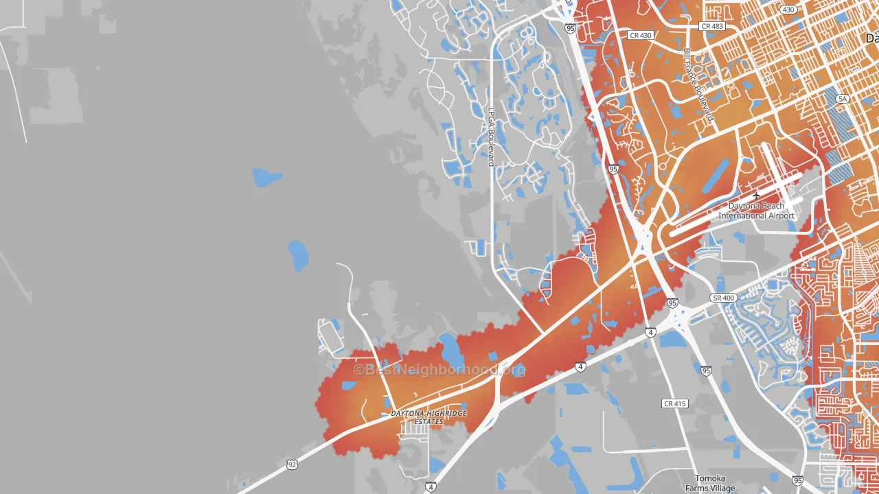 Transit Grade map of 32124, FL