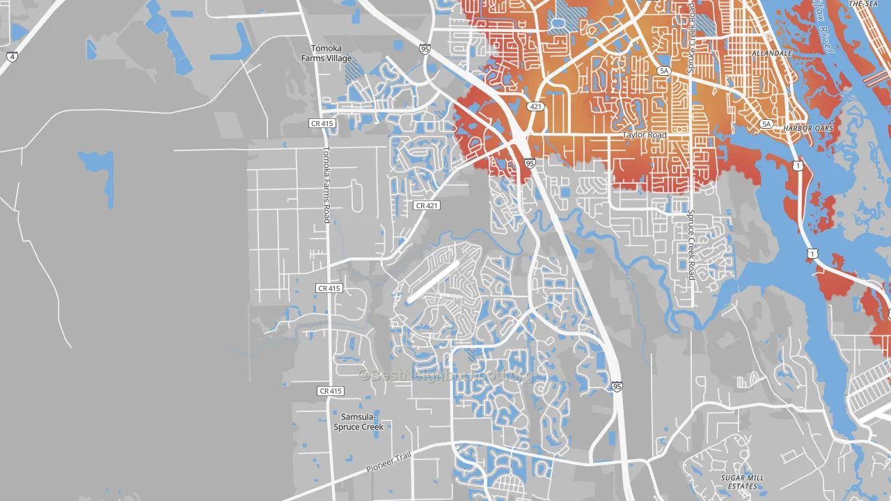 Transit Grade map of 32128, FL