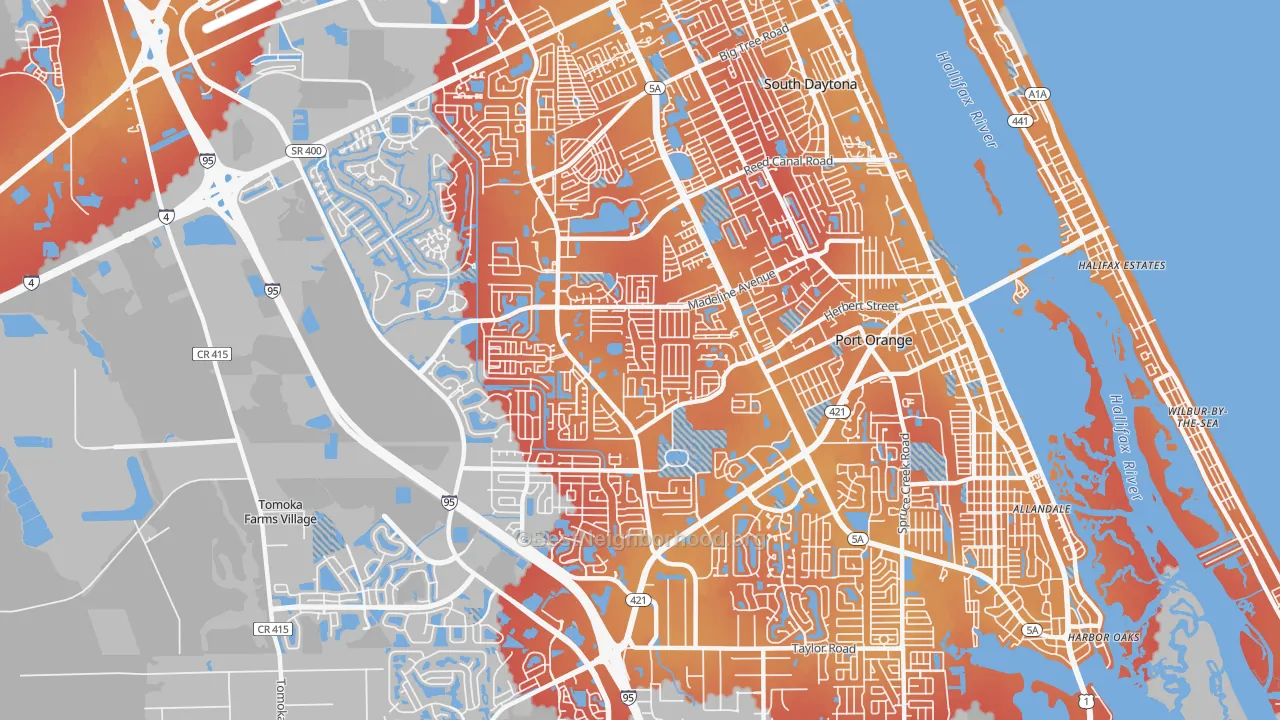 Transit Grade map of 32129, FL