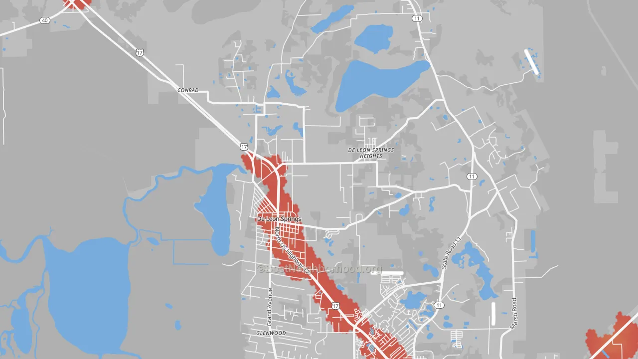 Transit Grade map of 32130, FL