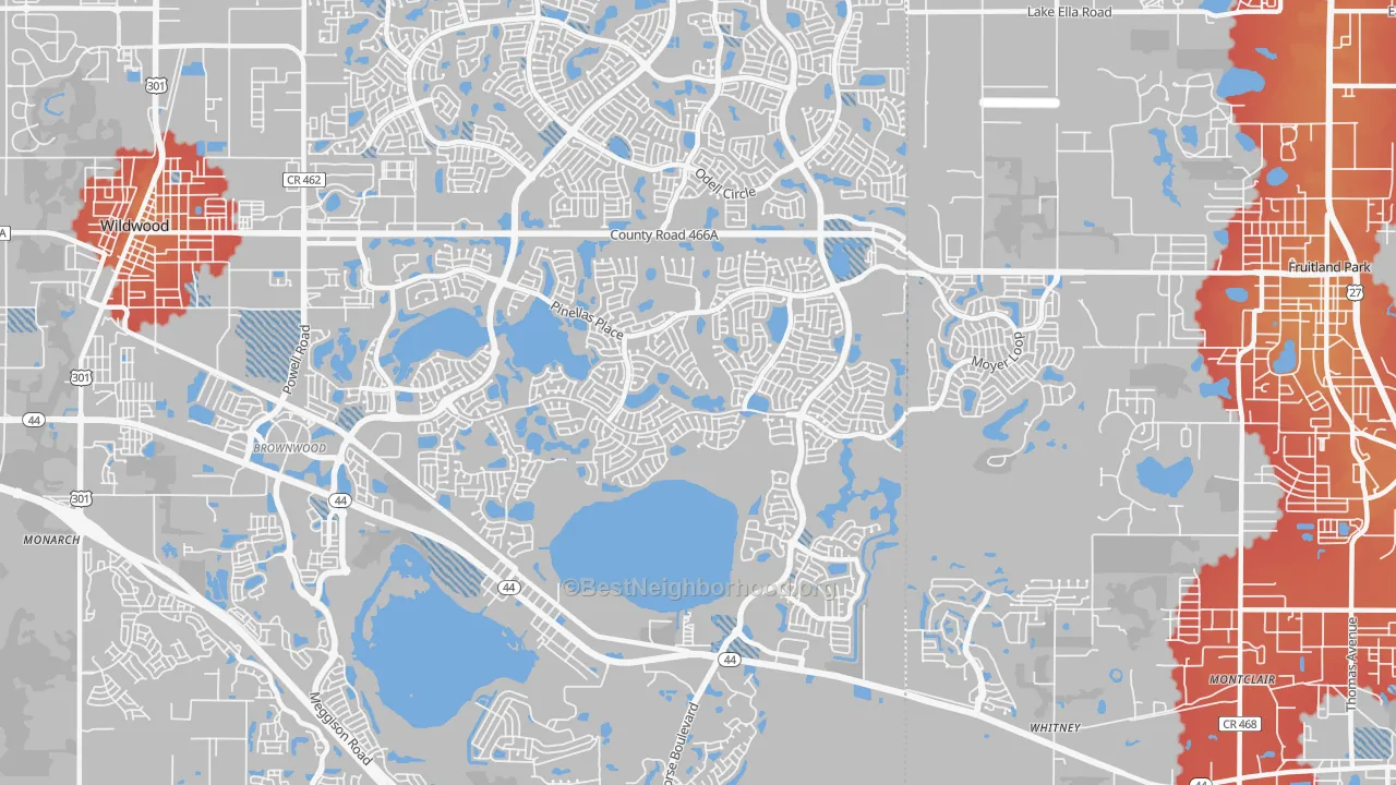 Transit Grade map of 32163, FL