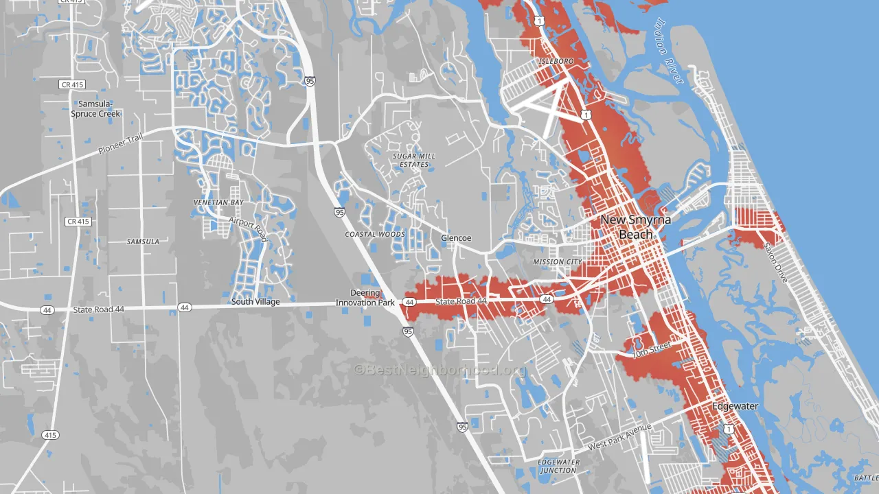 Transit Grade map of 32168, FL