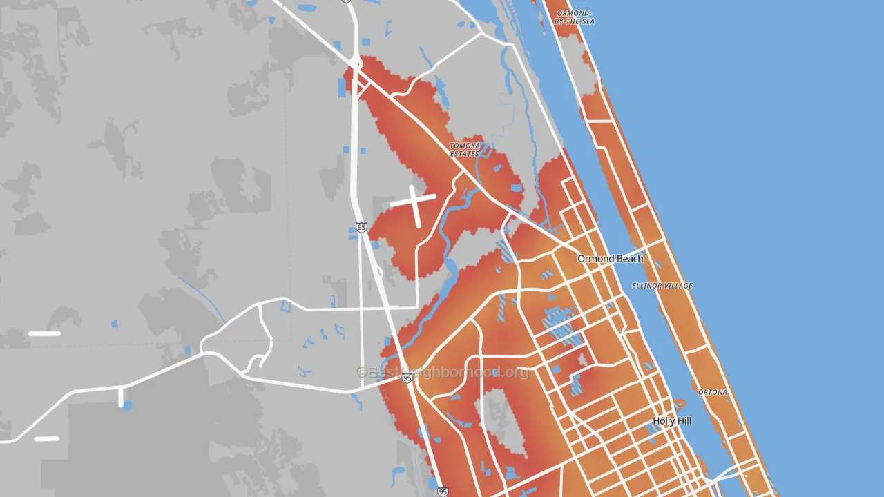 Transit Grade map of 32174, FL