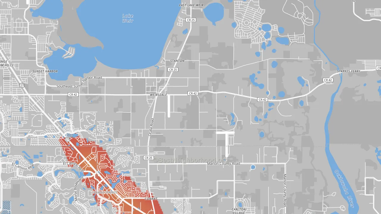 Transit Grade map of 32195, FL