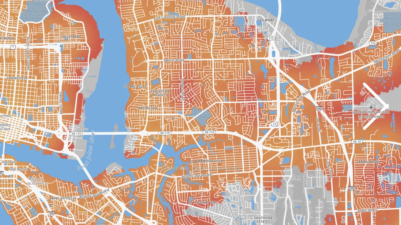Transit Grade map of 32211, FL