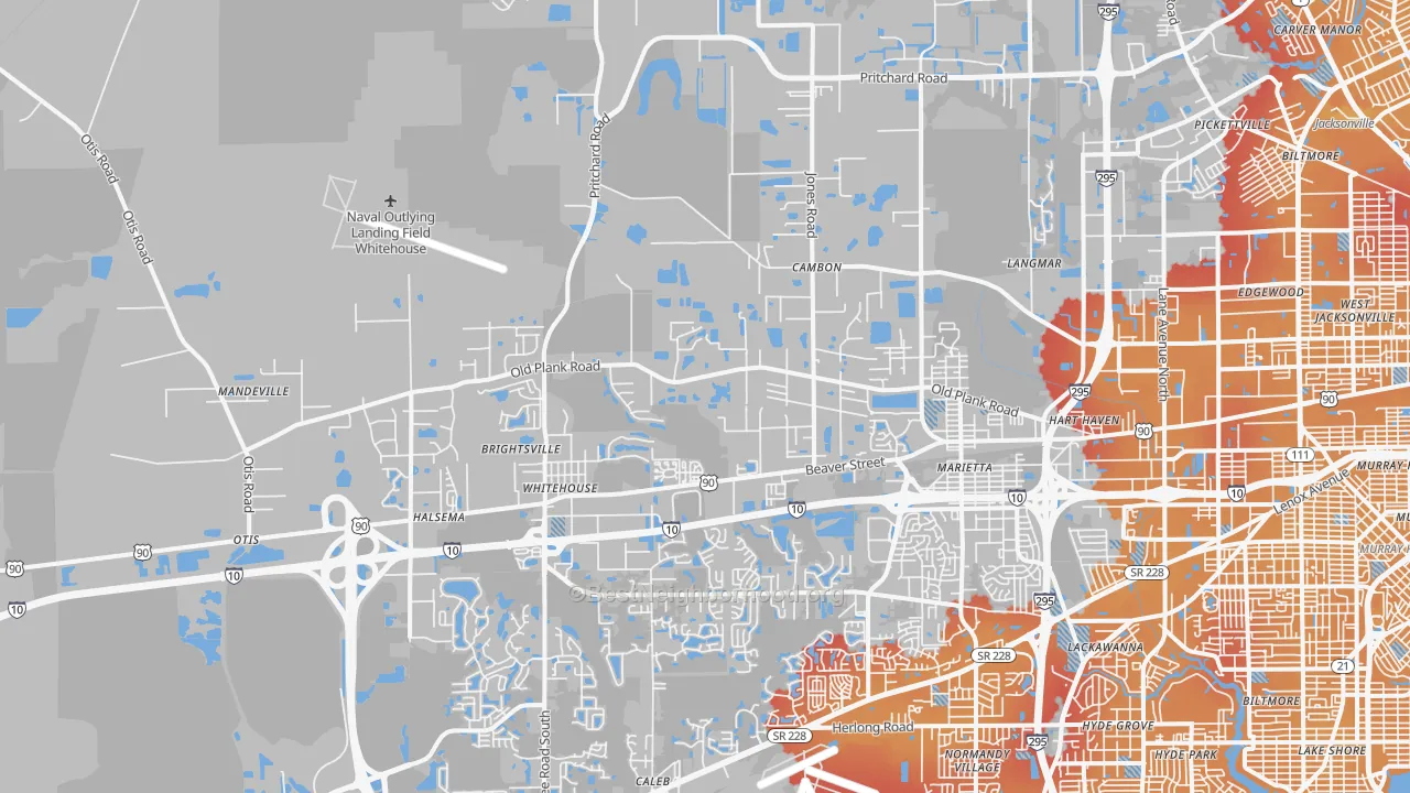 Transit Grade map of 32220, FL