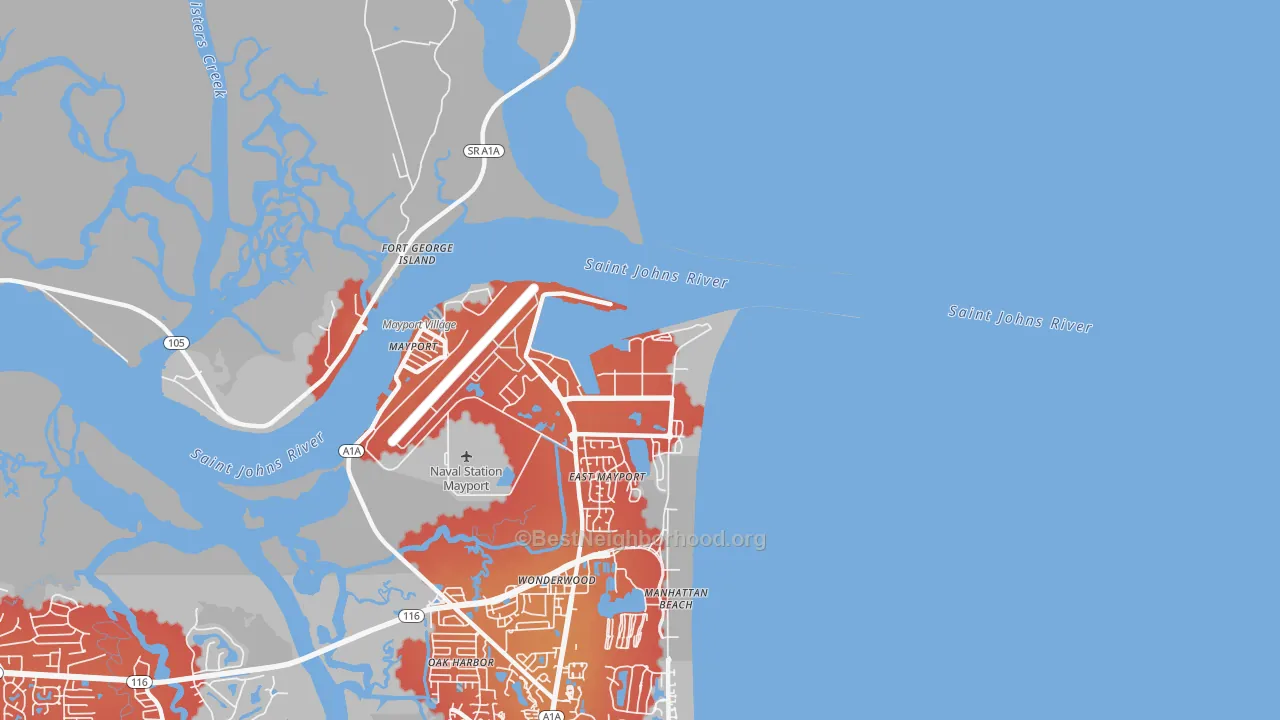 Transit Grade map of 32228, FL
