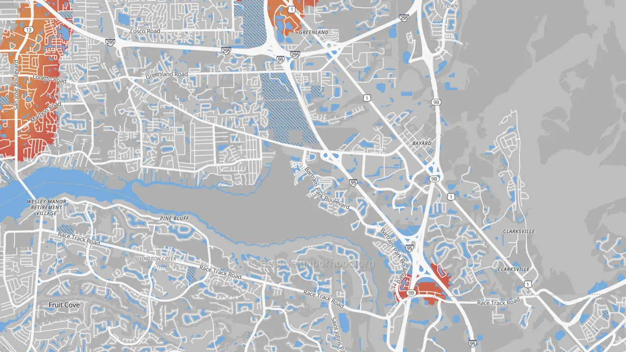 Transit Grade map of 32258, FL