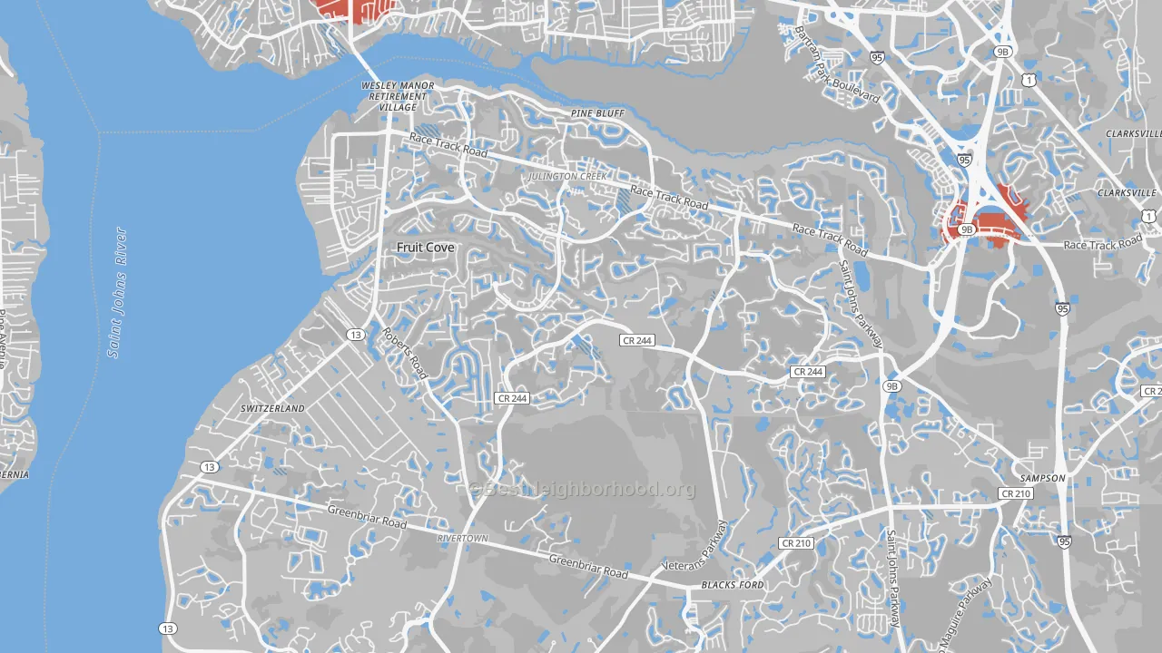 Transit Grade map of 32259, FL