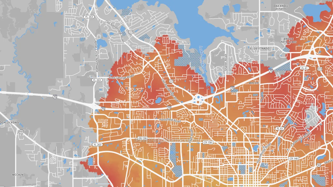 Transit Grade map of 32303, FL