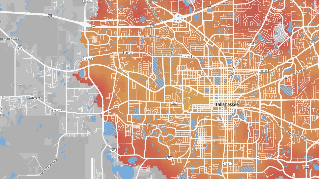 Transit Grade map of 32304, FL