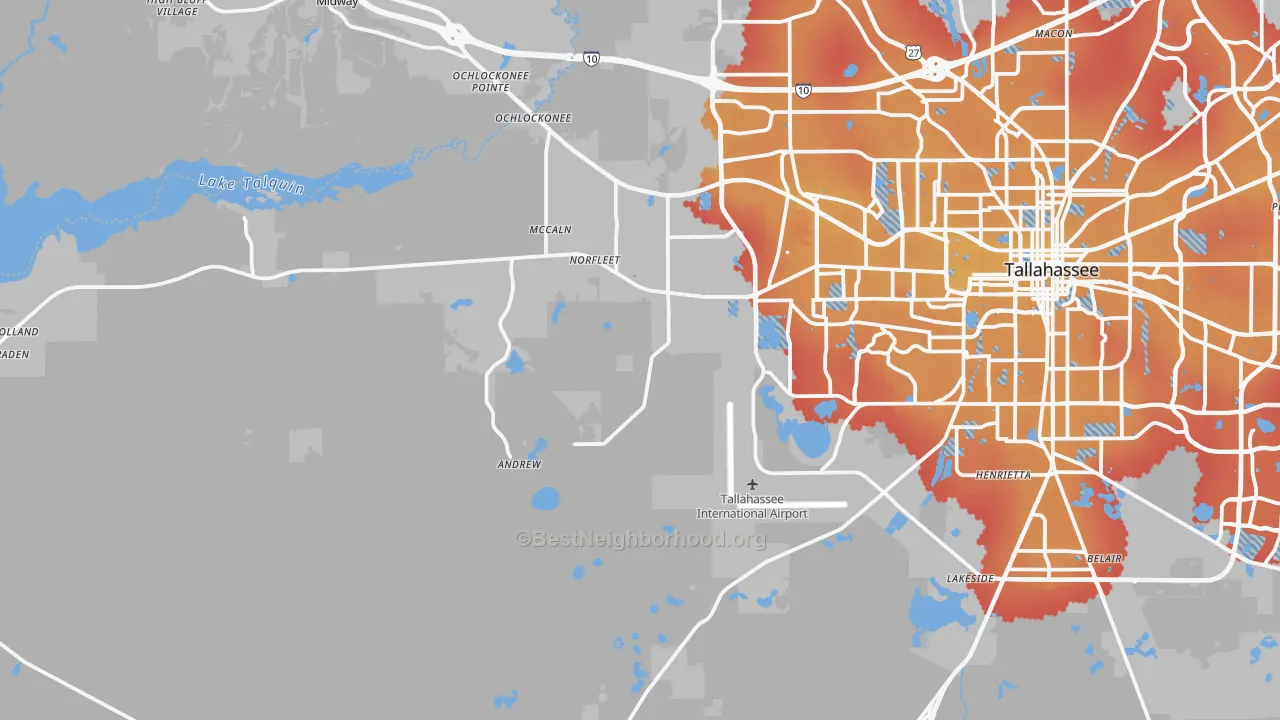 Transit Grade map of 32310, FL