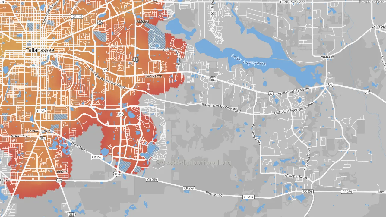 Transit Grade map of 32311, FL