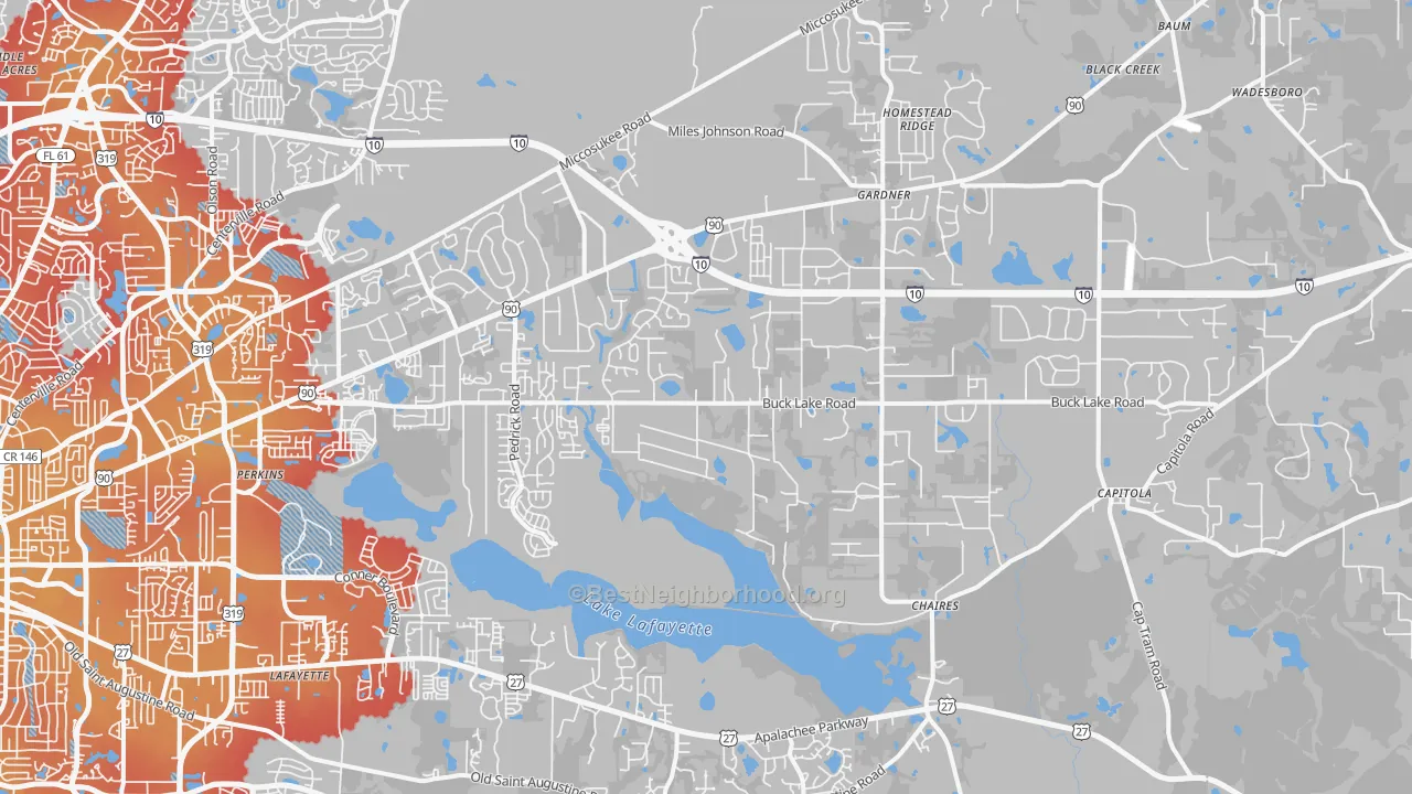 Transit Grade map of 32317, FL
