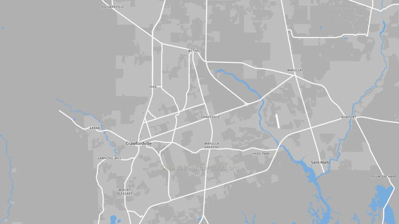 Transit Grade map of 32327, FL