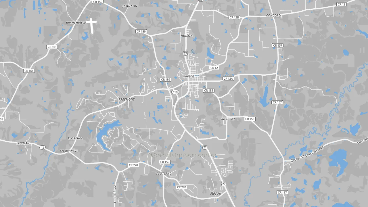 Transit Grade map of 32333, FL