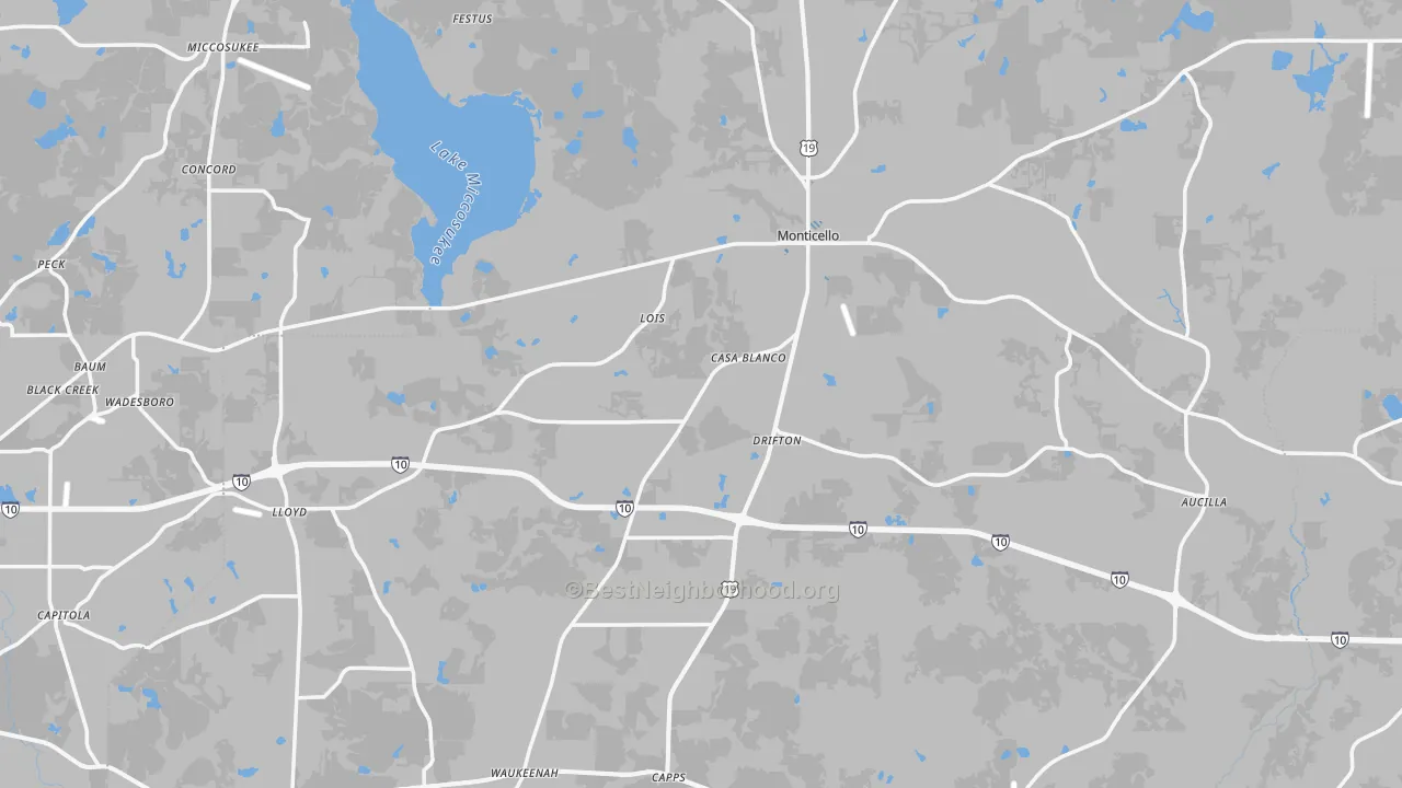 Transit Grade map of 32344, FL