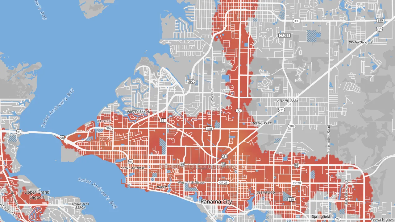 Transit Grade map of 32405, FL