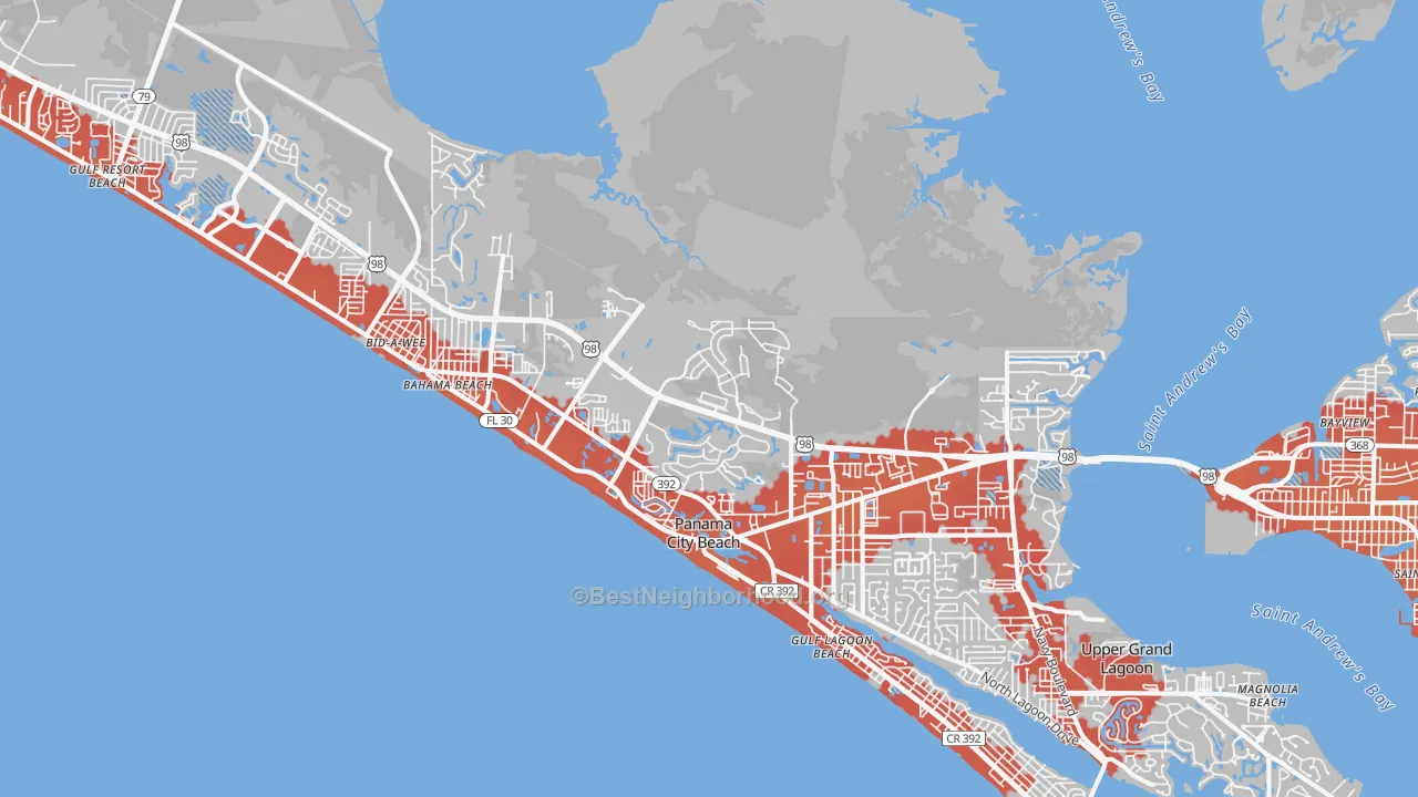 Transit Grade map of 32407, FL