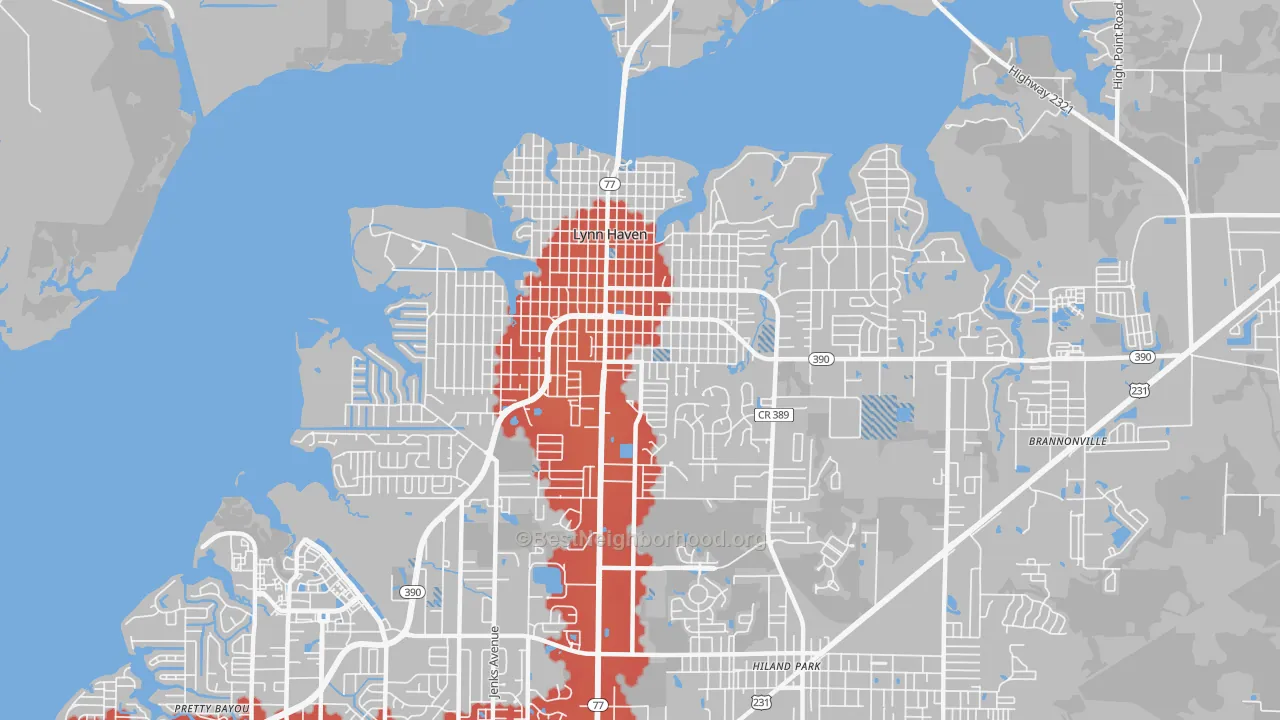 Transit Grade map of 32444, FL