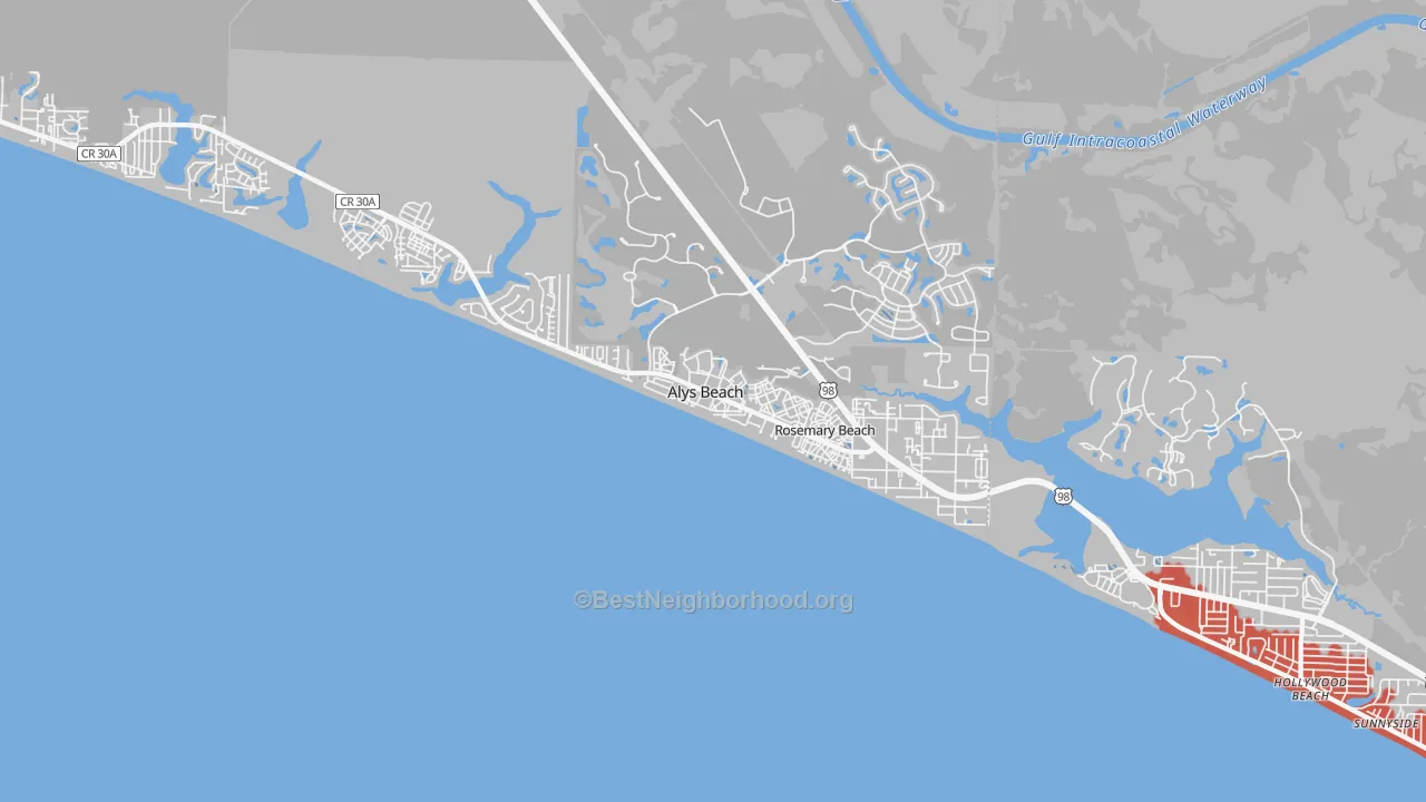 Transit Grade map of 32461, FL