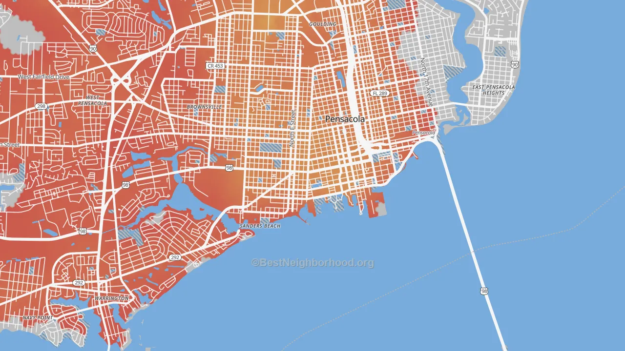 Transit Grade map of 32502, FL