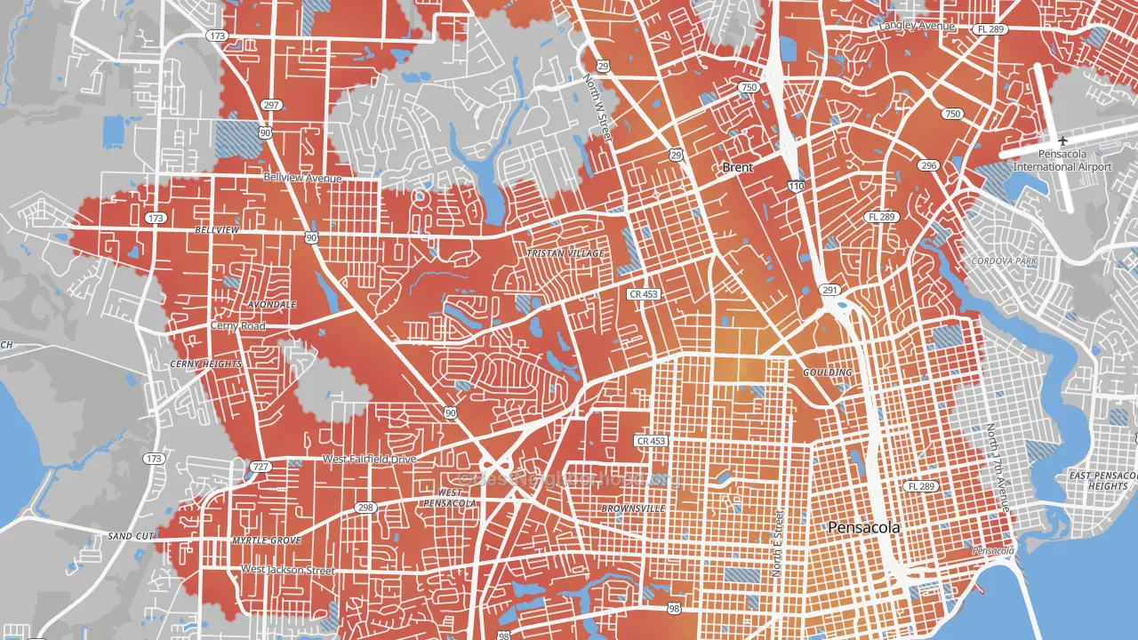 Transit Grade map of 32505, FL