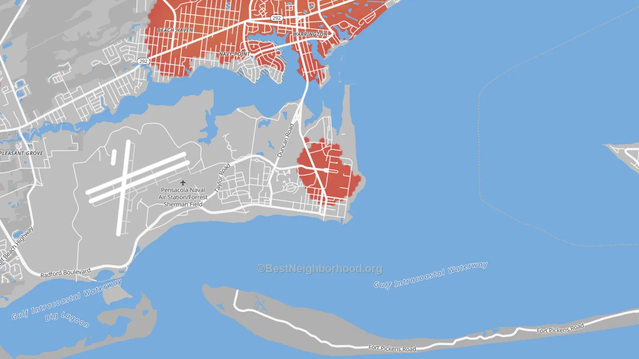 Transit Grade map of 32508, FL