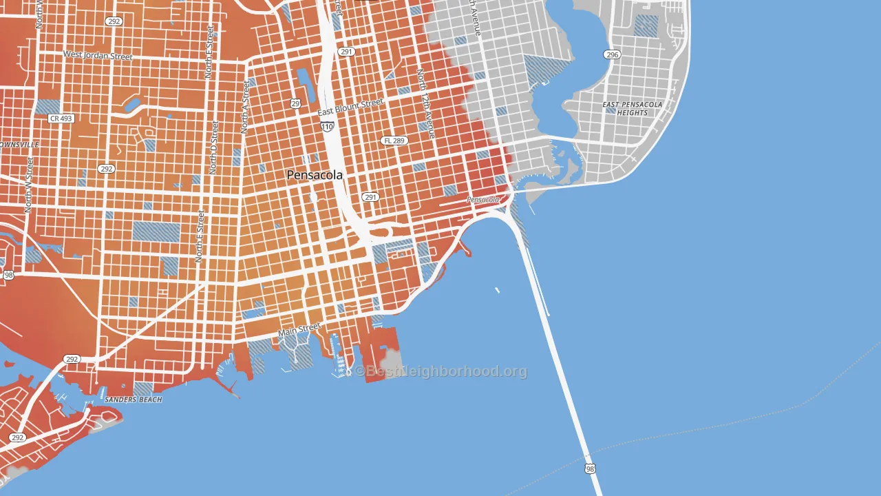 Transit Grade map of 32520, FL