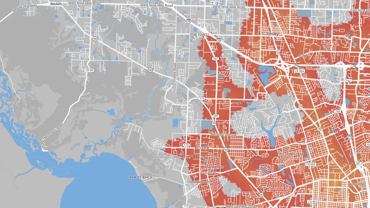 Transit Grade map of 32526, FL
