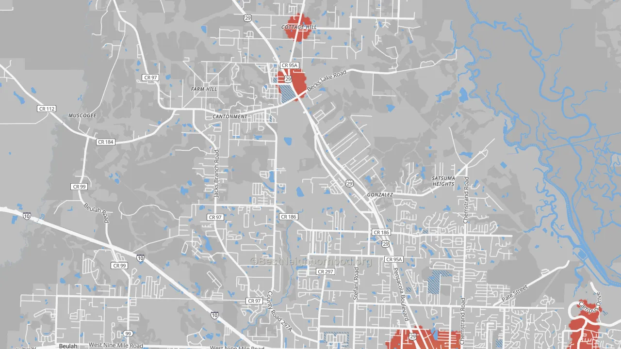 Transit Grade map of 32533, FL