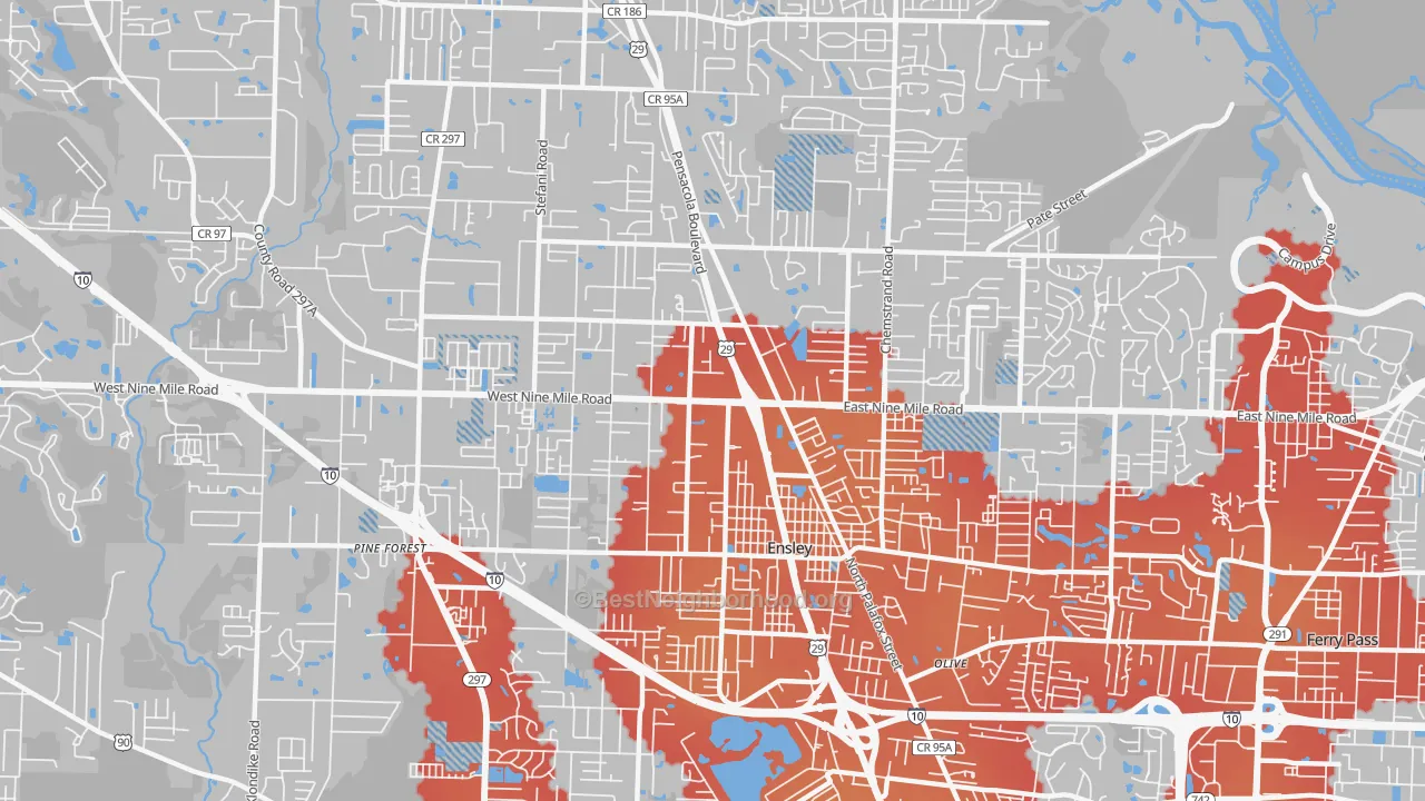 Transit Grade map of 32534, FL