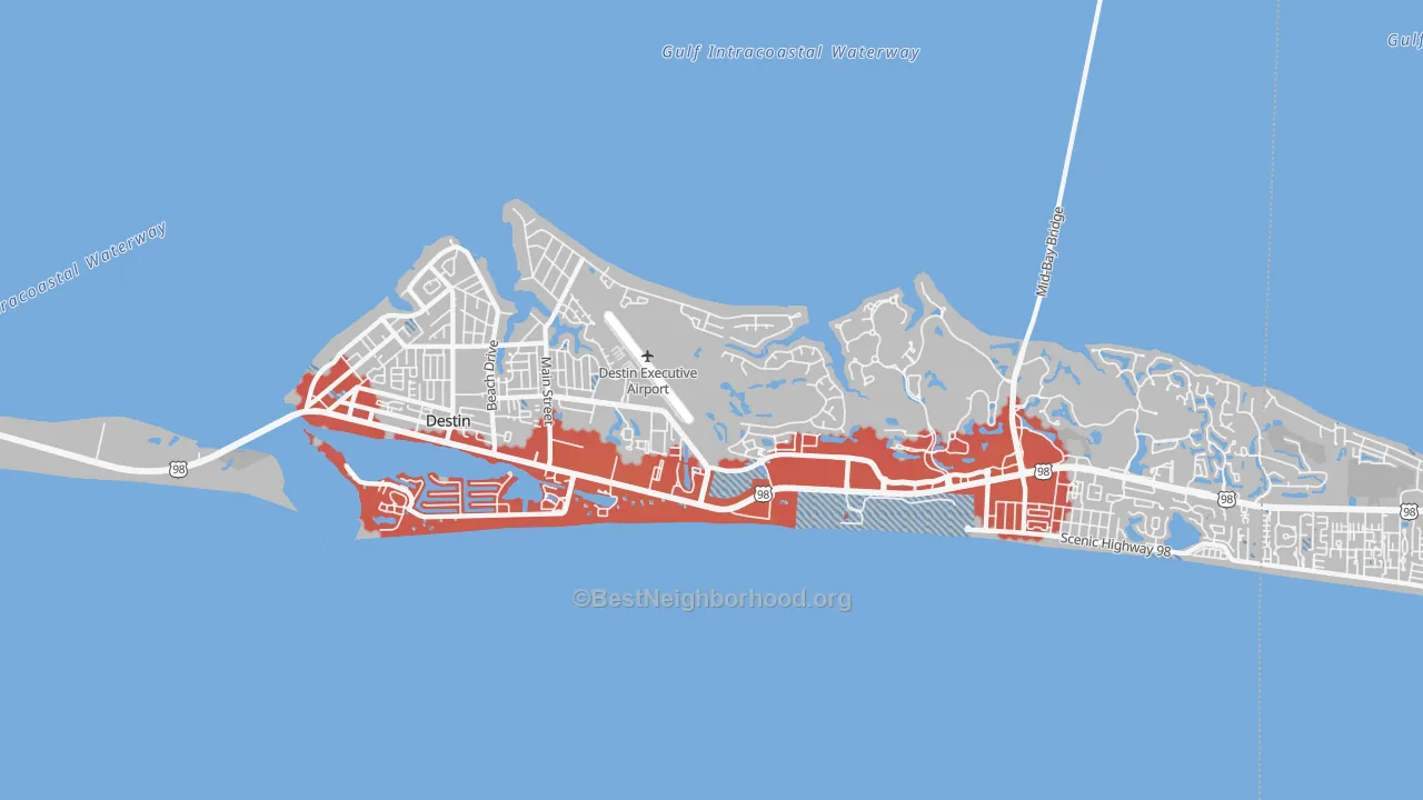 Transit Grade map of 32541, FL