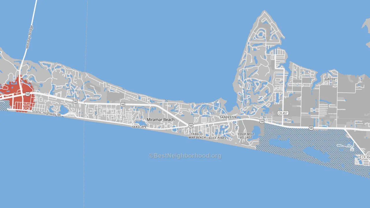 Transit Grade map of 32550, FL