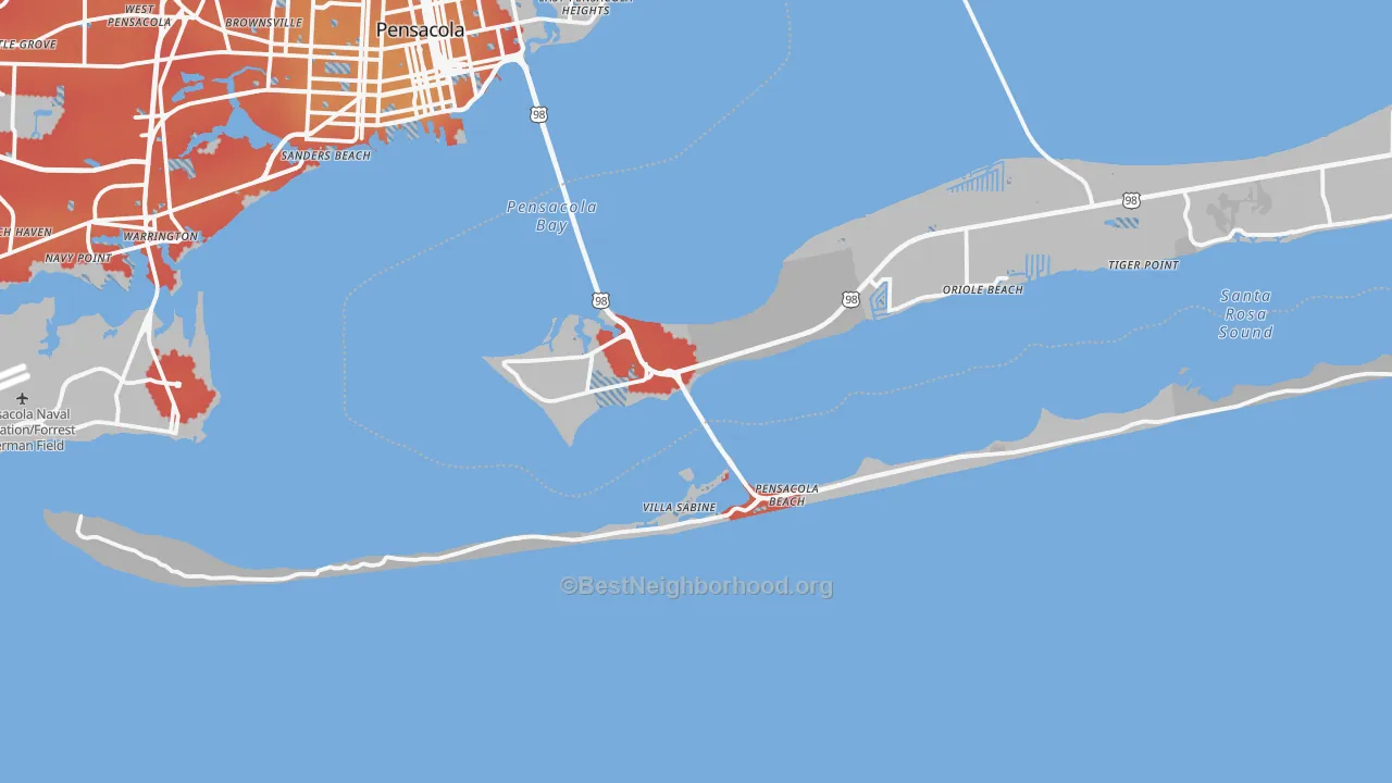 Transit Grade map of 32561, FL