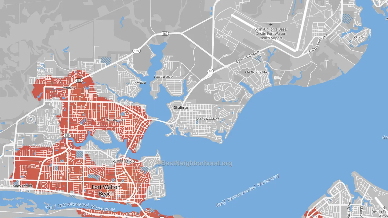Transit Grade map of 32579, FL