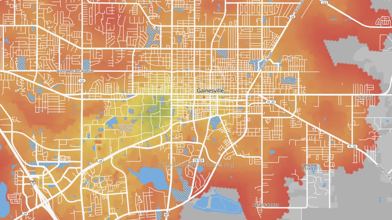 Transit Grade map of 32601, FL
