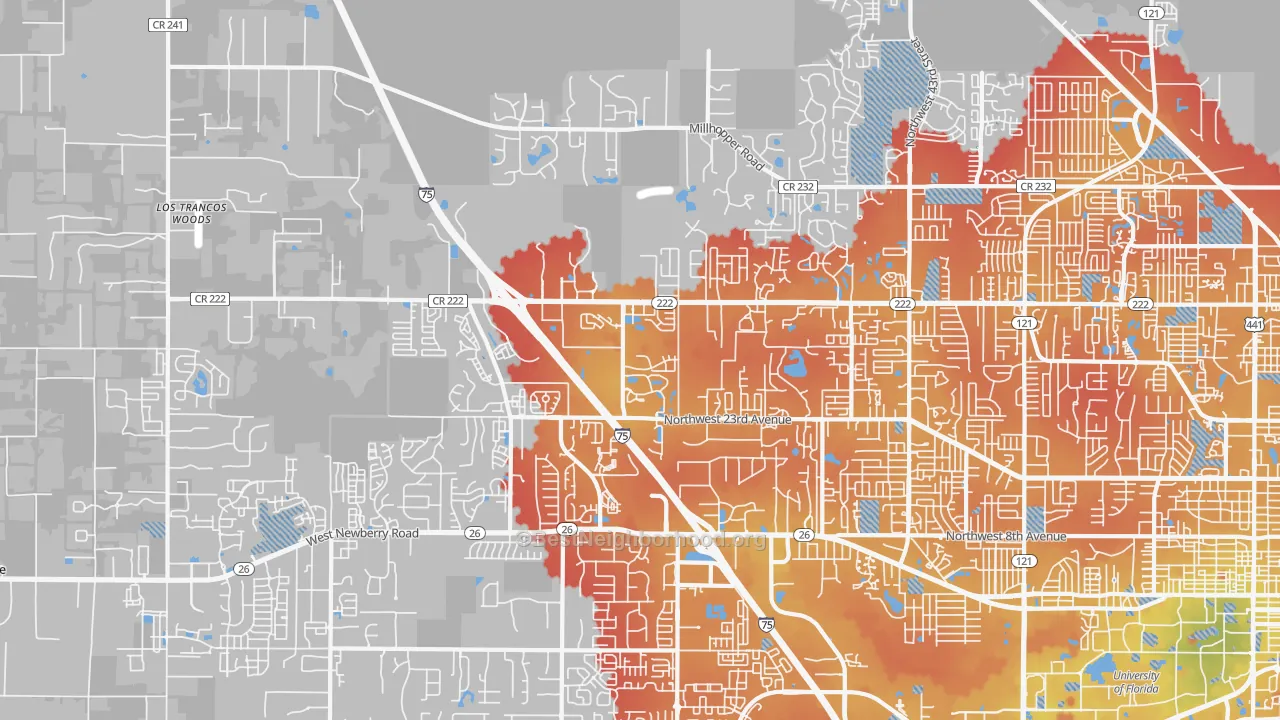 Transit Grade map of 32606, FL