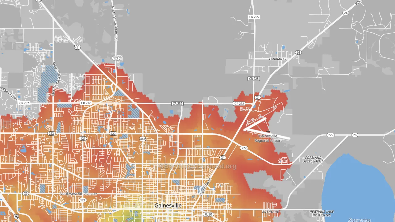 Transit Grade map of 32609, FL