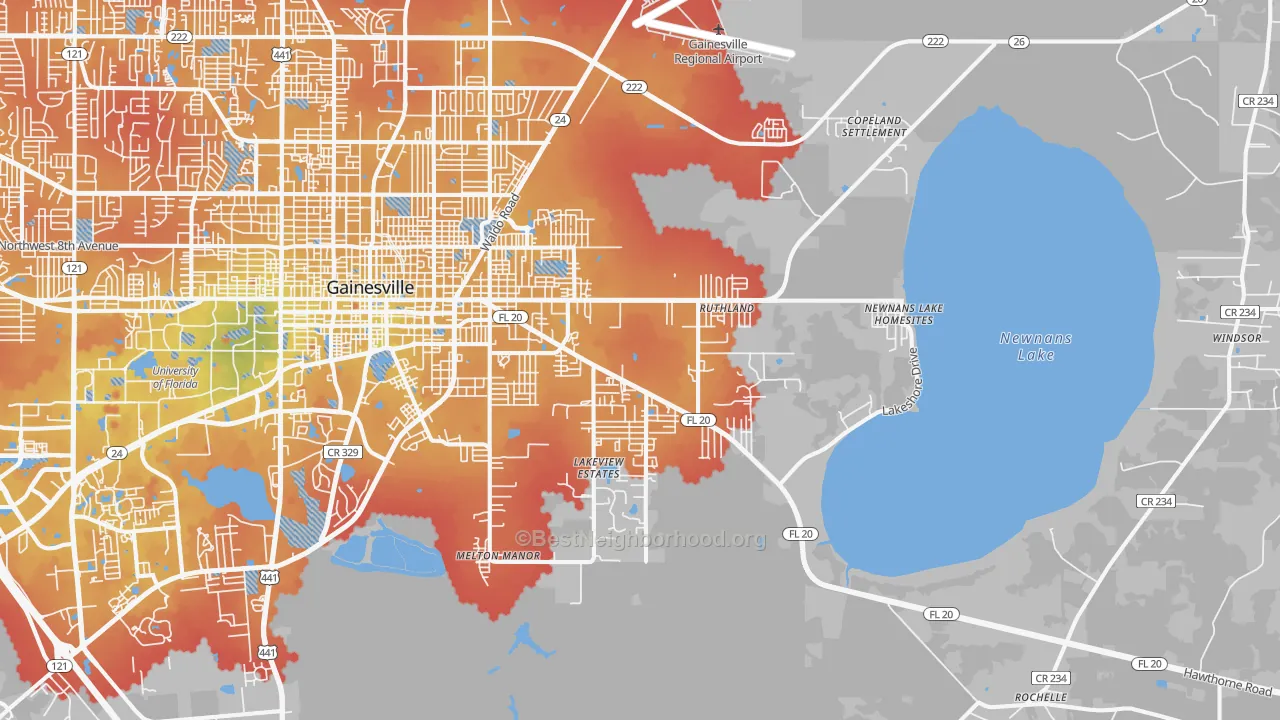 Transit Grade map of 32641, FL