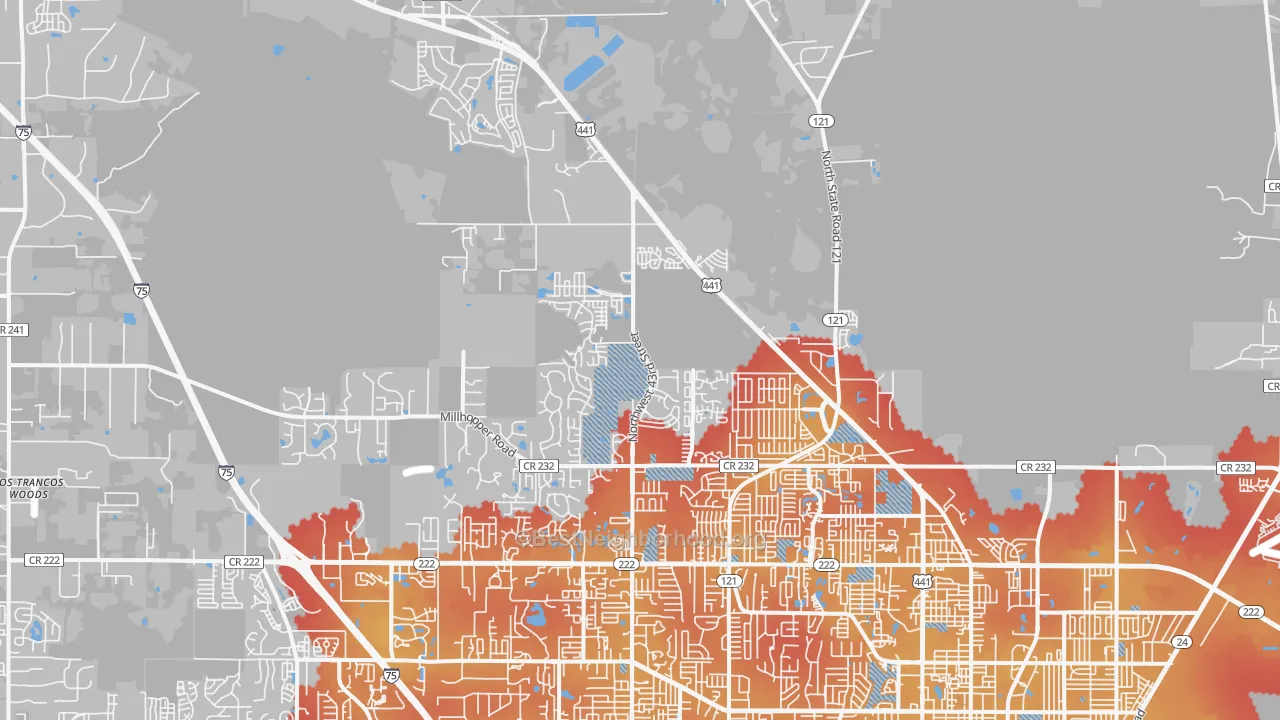 Transit Grade map of 32653, FL