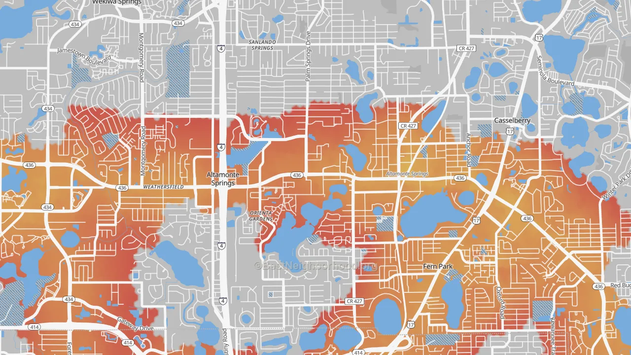 Transit Grade map of 32701, FL