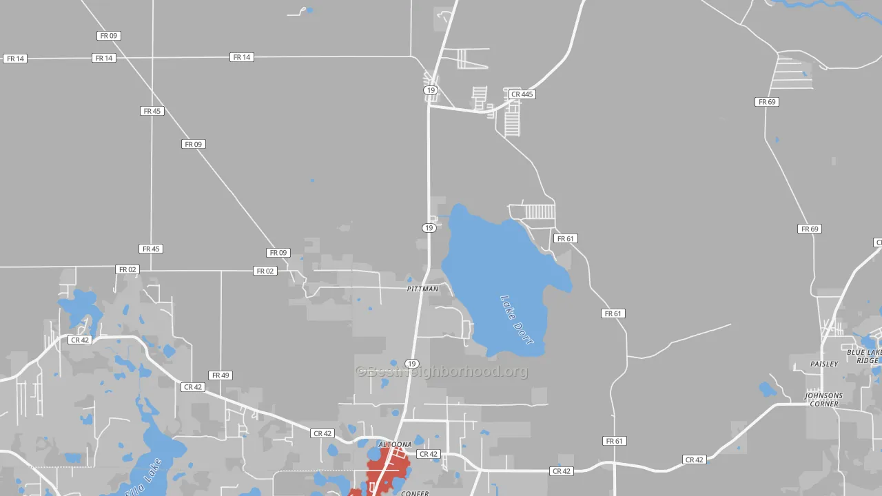 Transit Grade map of 32702, FL