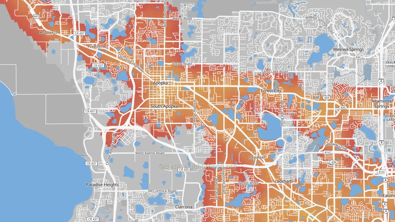 Transit Grade map of 32703, FL
