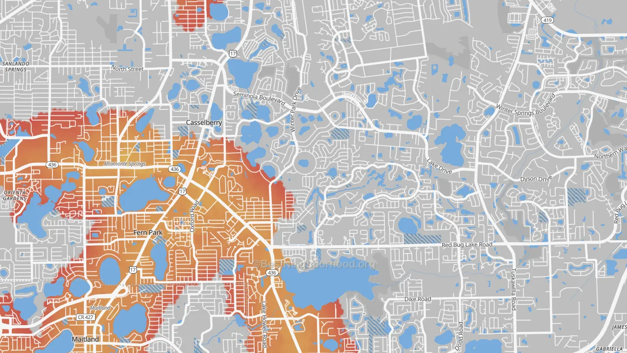 Transit Grade map of 32707, FL