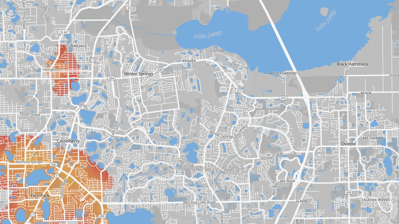 Transit Grade map of 32708, FL