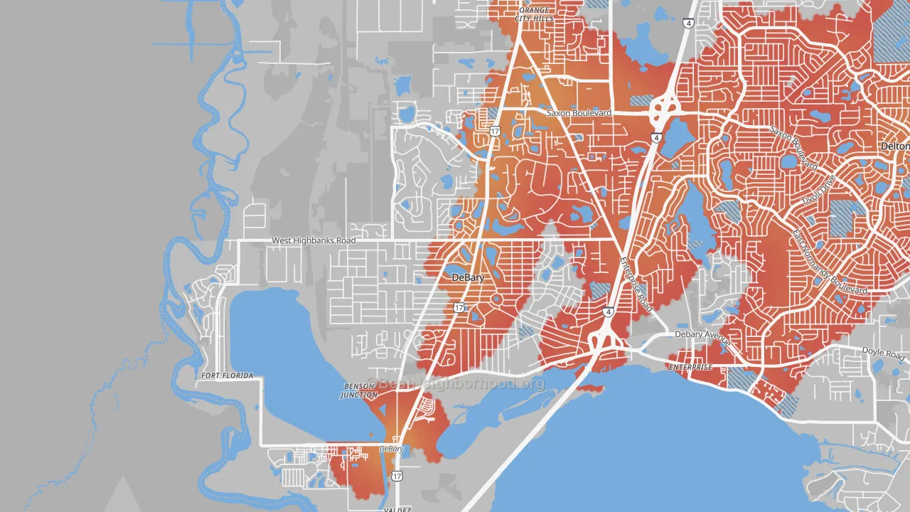 Transit Grade map of 32713, FL