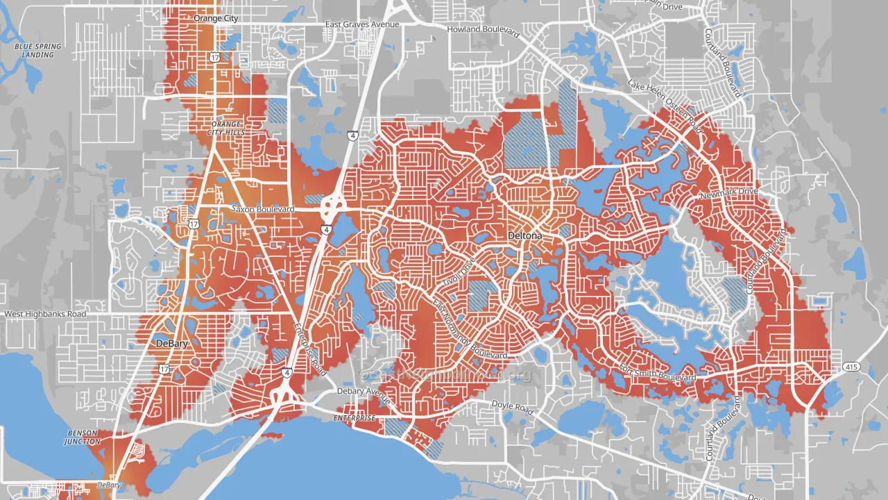 Transit Grade map of 32725, FL