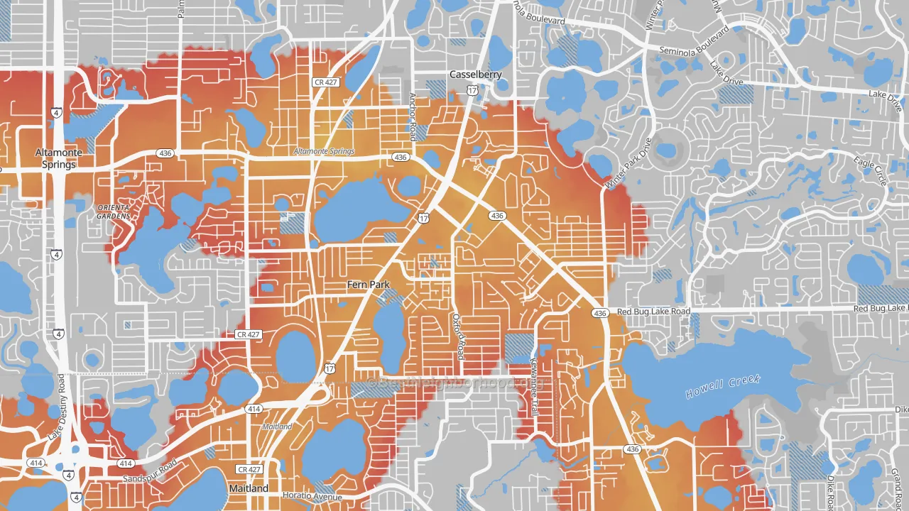 Transit Grade map of 32730, FL