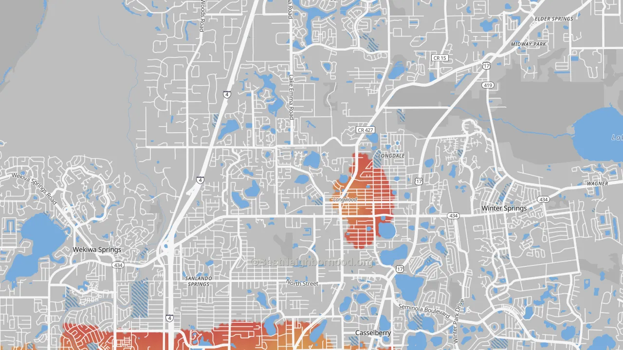Transit Grade map of 32750, FL